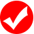 Red checkmark icon