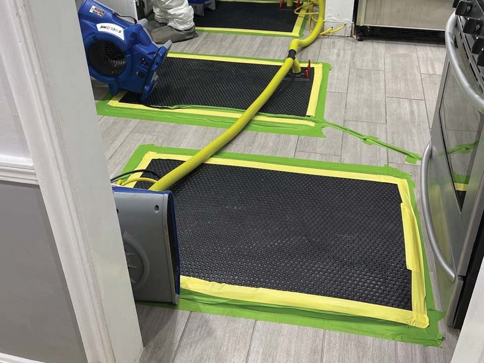 drying out kitchen floor